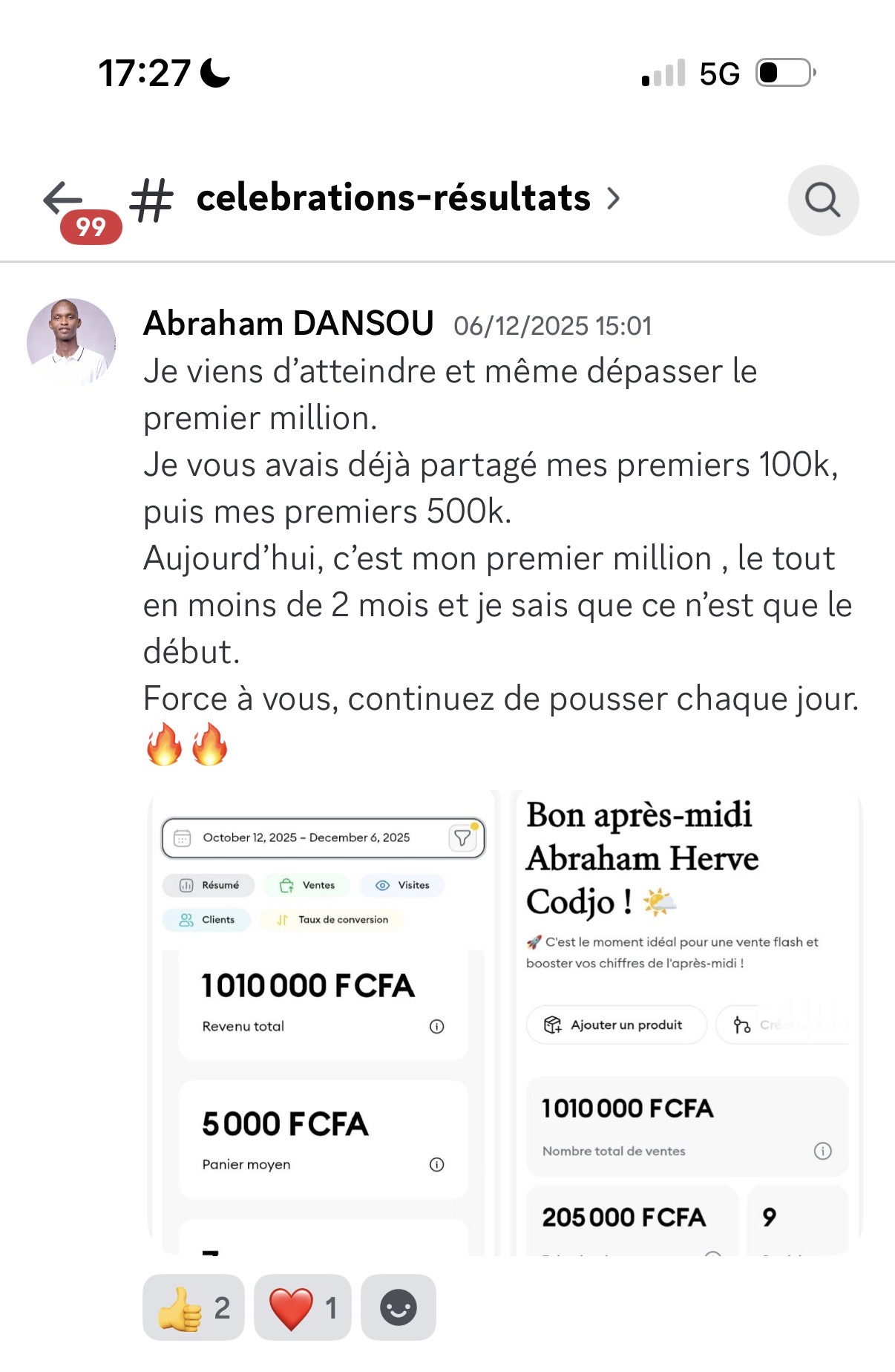 Résultat étudiant 15