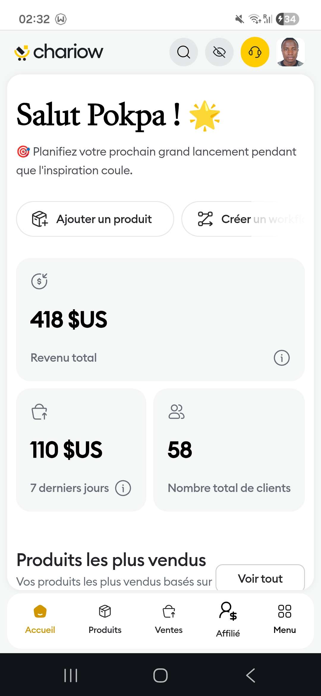 Résultat étudiant 61