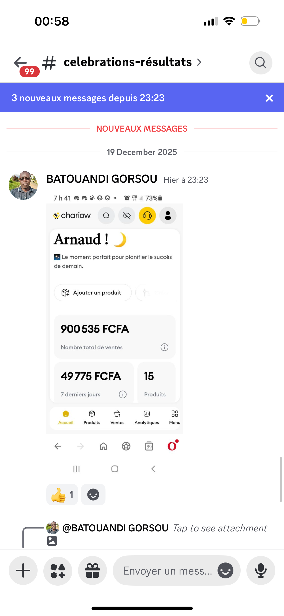 Résultat étudiant 39