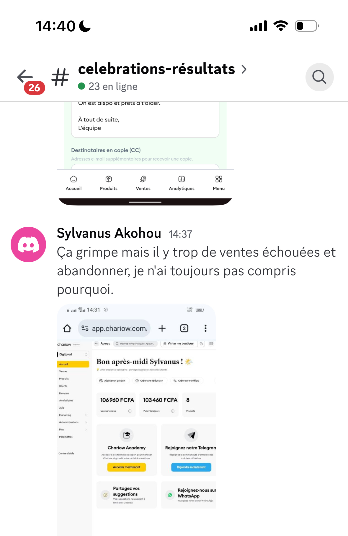 Résultat étudiant 26