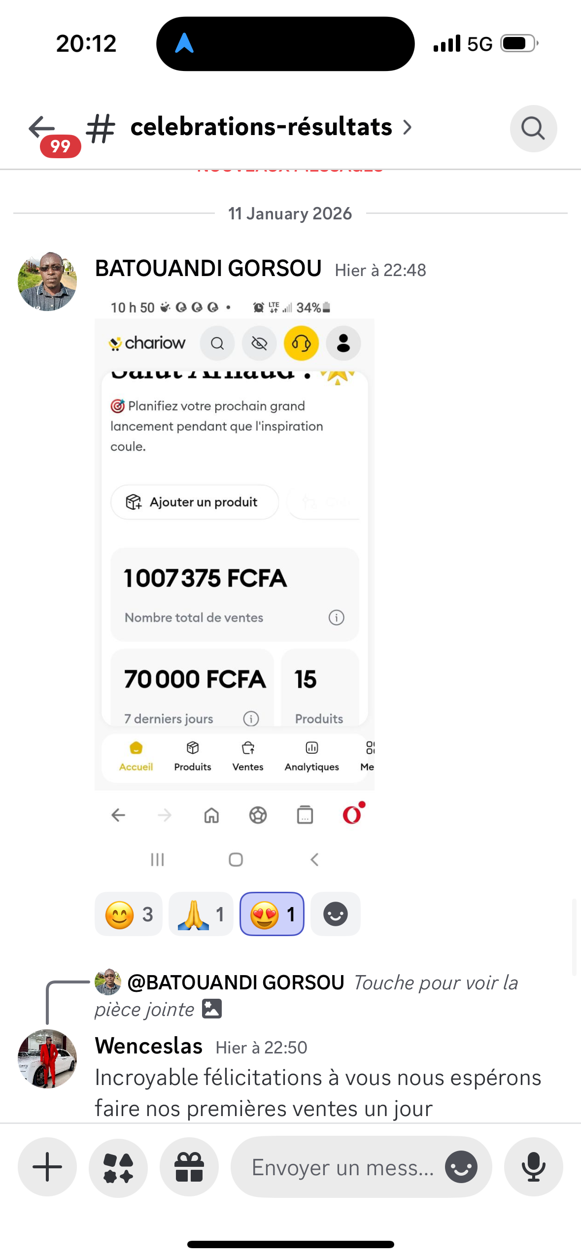 Résultat étudiant 40