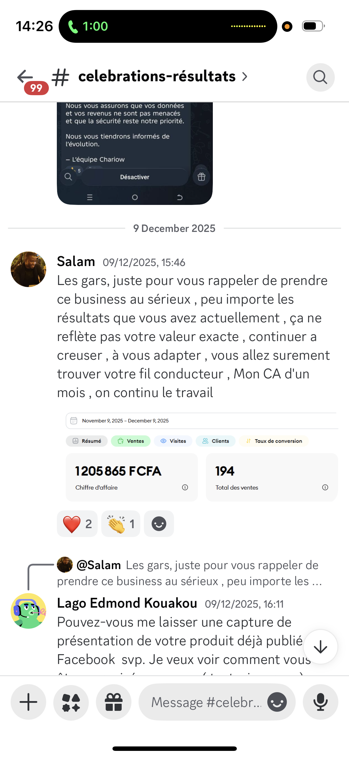 Résultat étudiant 38