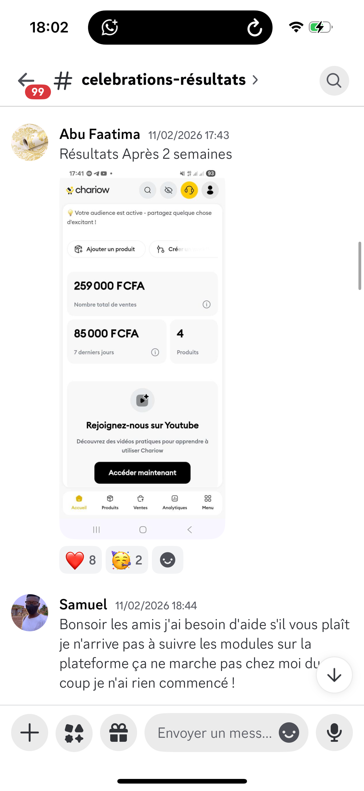 Résultat étudiant 43