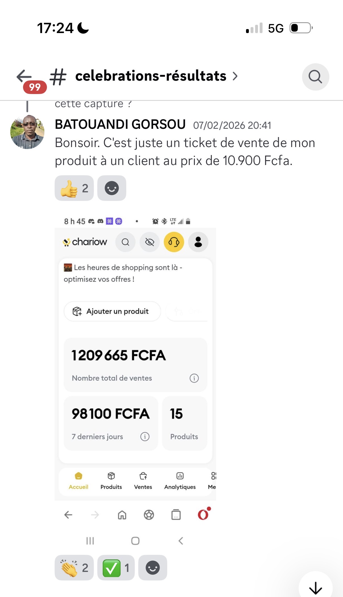 Résultat étudiant 12